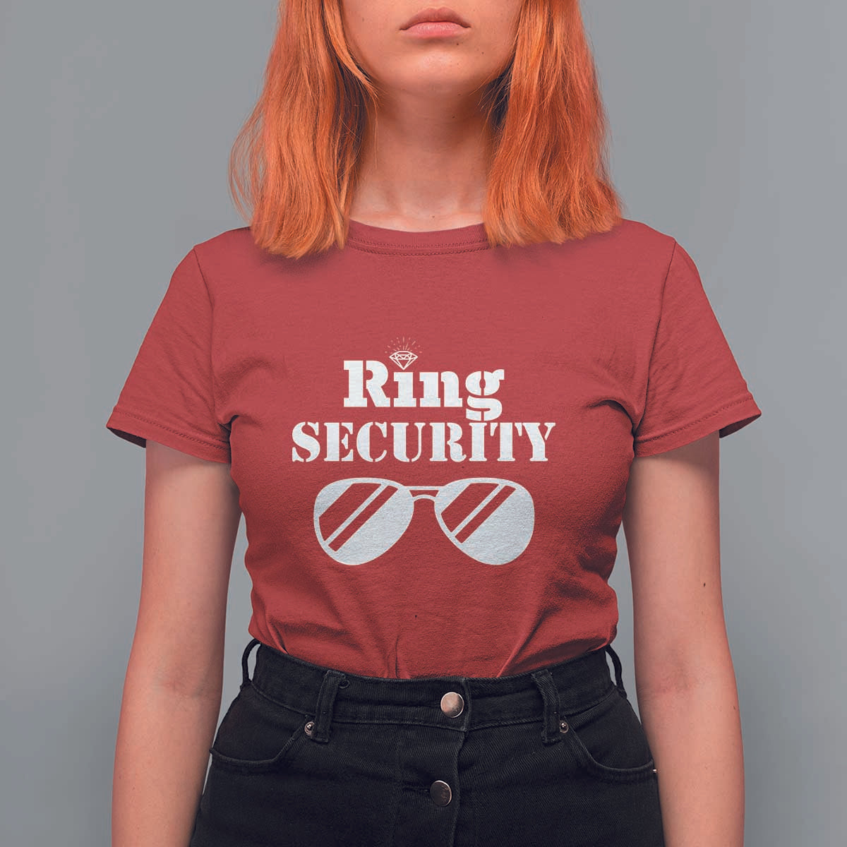 Funny Ring Security T Shirt For Women Wedding Bearer Boy Vintage Sunglasses - Wonder Print Shop