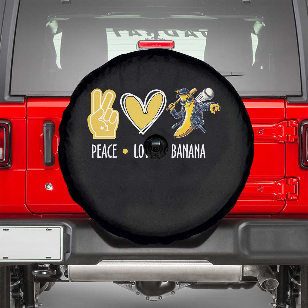 Funny Peace Love Banana Spare Tire Cover Cute Banana Peace Sign Heart - Wonder Print Shop