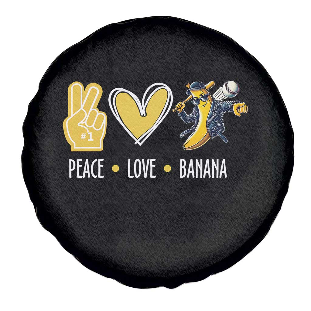 Funny Peace Love Banana Spare Tire Cover Cute Banana Peace Sign Heart - Wonder Print Shop