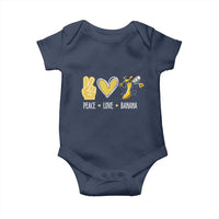 Funny Peace Love Banana Baby Onesie Cute Banana Peace Sign Heart - Wonder Print Shop