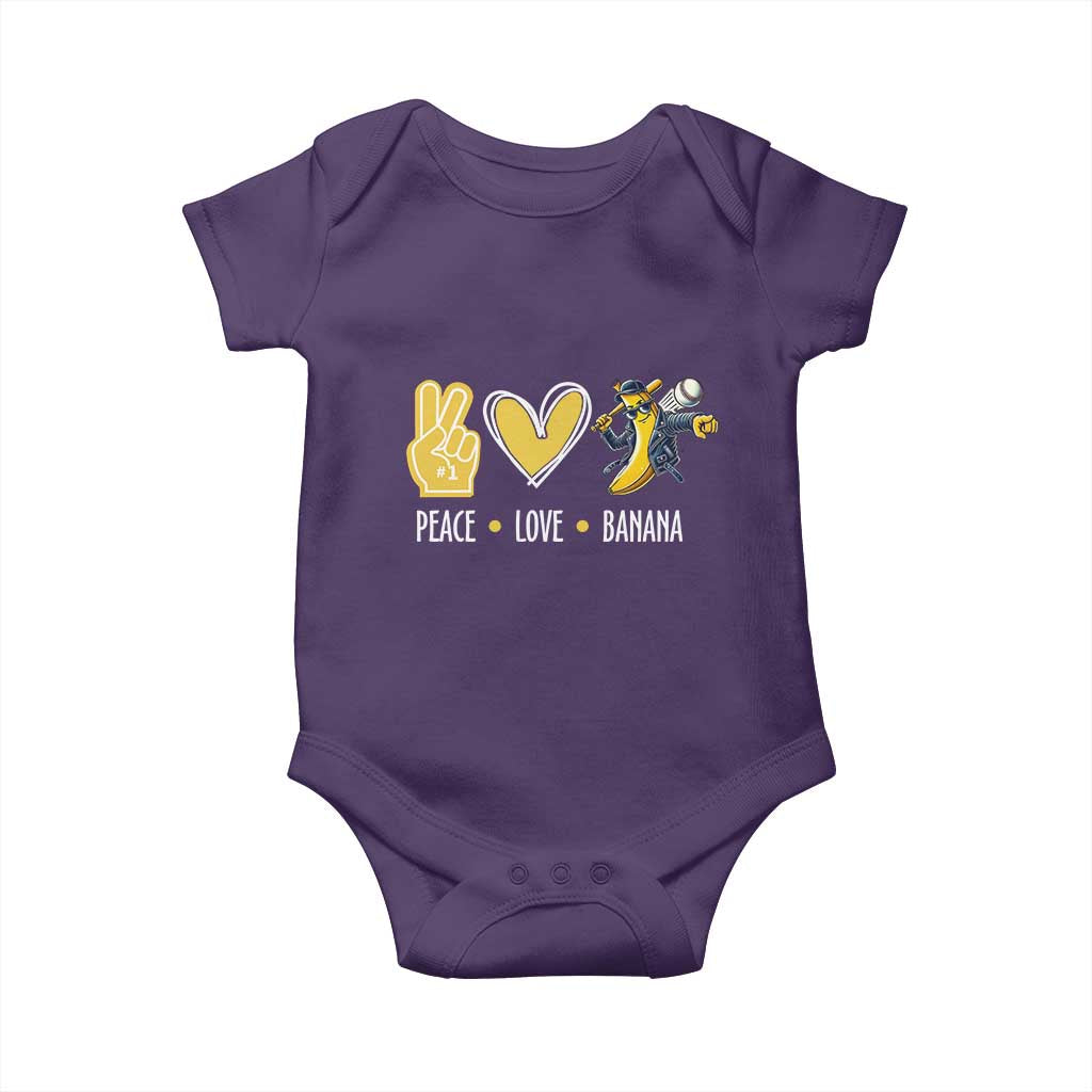 Funny Peace Love Banana Baby Onesie Cute Banana Peace Sign Heart - Wonder Print Shop