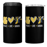 Funny Peace Love Banana 4 in 1 Can Cooler Tumbler Cute Banana Peace Sign Heart - Wonder Print Shop