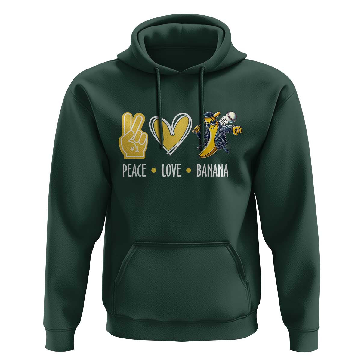 Funny Peace Love Banana Hoodie Cute Banana Peace Sign Heart - Wonder Print Shop