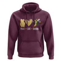 Funny Peace Love Banana Hoodie Cute Banana Peace Sign Heart - Wonder Print Shop