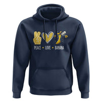 Funny Peace Love Banana Hoodie Cute Banana Peace Sign Heart - Wonder Print Shop