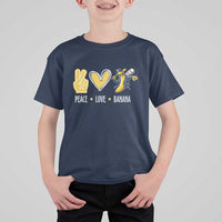 Funny Peace Love Banana T Shirt For Kid Cute Banana Peace Sign Heart - Wonder Print Shop