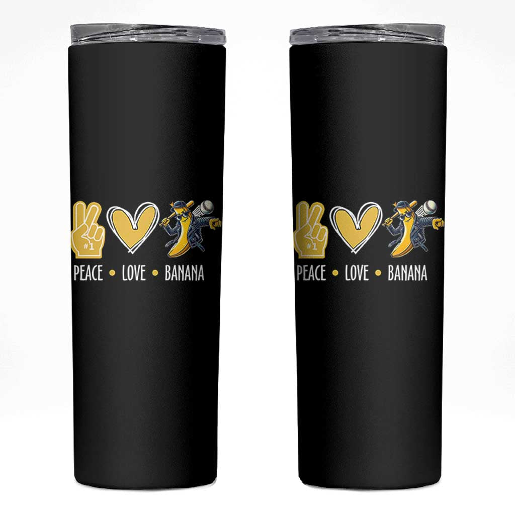 Funny Peace Love Banana Skinny Tumbler Cute Banana Peace Sign Heart - Wonder Print Shop