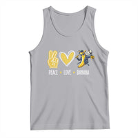 Funny Peace Love Banana Tank Top Cute Banana Peace Sign Heart - Wonder Print Shop