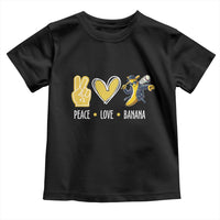 Funny Peace Love Banana Toddler T Shirt Cute Banana Peace Sign Heart - Wonder Print Shop