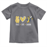 Funny Peace Love Banana Toddler T Shirt Cute Banana Peace Sign Heart - Wonder Print Shop