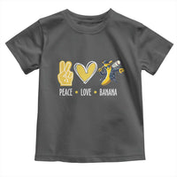 Funny Peace Love Banana Toddler T Shirt Cute Banana Peace Sign Heart - Wonder Print Shop