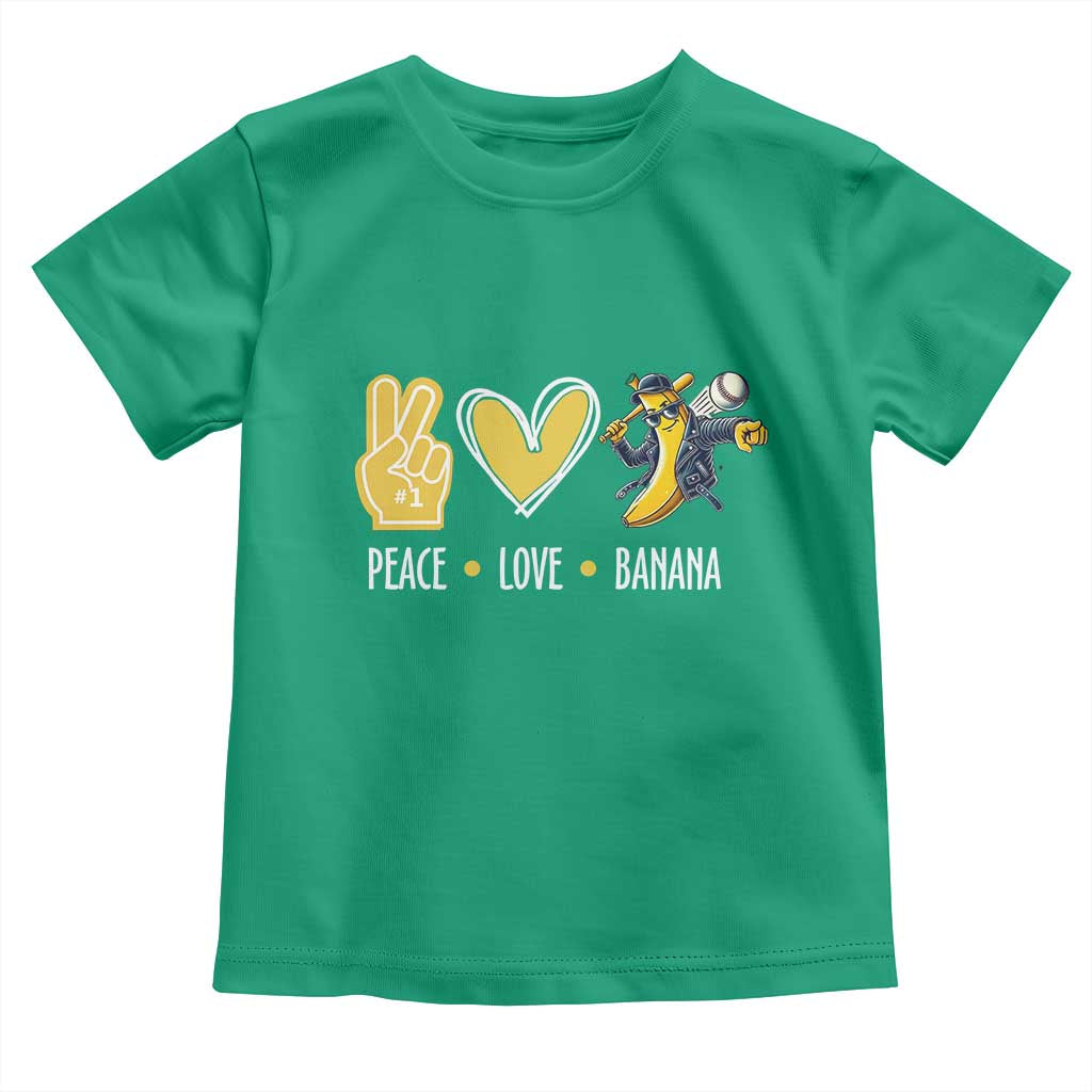 Funny Peace Love Banana Toddler T Shirt Cute Banana Peace Sign Heart - Wonder Print Shop
