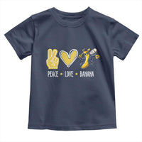 Funny Peace Love Banana Toddler T Shirt Cute Banana Peace Sign Heart - Wonder Print Shop
