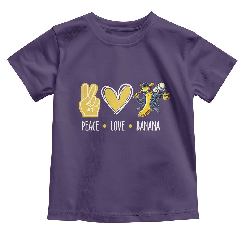 Funny Peace Love Banana Toddler T Shirt Cute Banana Peace Sign Heart - Wonder Print Shop
