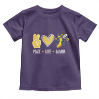 Funny Peace Love Banana Toddler T Shirt Cute Banana Peace Sign Heart - Wonder Print Shop