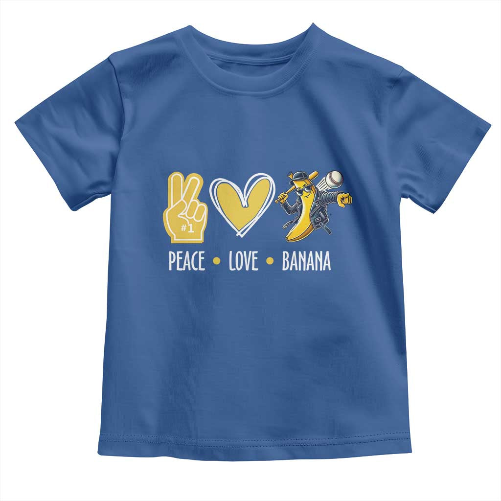 Funny Peace Love Banana Toddler T Shirt Cute Banana Peace Sign Heart - Wonder Print Shop