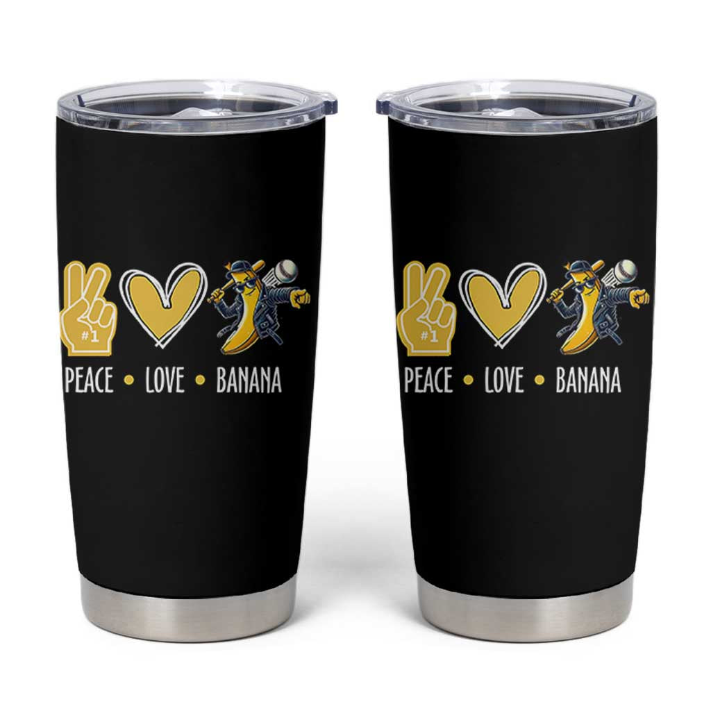 Funny Peace Love Banana Tumbler Cup Cute Banana Peace Sign Heart - Wonder Print Shop