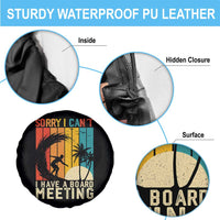 Funny Surfing Lover Spare Tire Cover Sorry I Cant I Have A Board Meeting Surfer - Wonder Print Shop