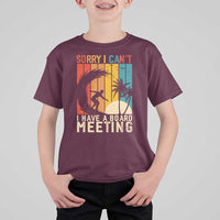 Funny Surfing Lover T Shirt For Kid Sorry I Cant I Have A Board Meeting Surfer - Wonder Print Shop