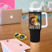 Funny Surfing Lover Tumbler With Handle Sorry I Cant I Have A Board Meeting Surfer - Wonder Print Shop
