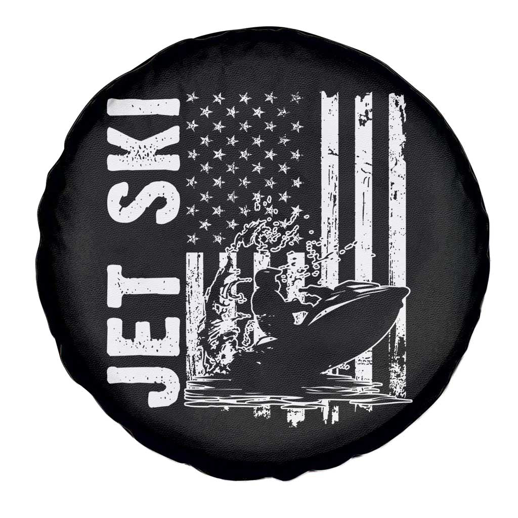 Jet Ski Lover Spare Tire Cover Vintage Ski Rider American Flag Water Sport - Wonder Print Shop