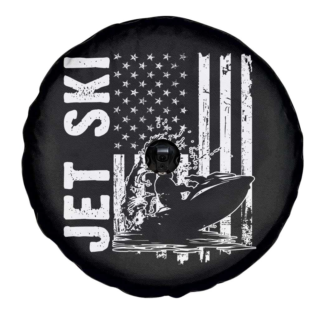 Jet Ski Lover Spare Tire Cover Vintage Ski Rider American Flag Water Sport - Wonder Print Shop