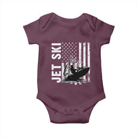 Jet Ski Lover Baby Onesie Vintage Ski Rider American Flag Water Sport - Wonder Print Shop