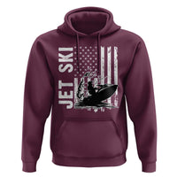 Jet Ski Lover Hoodie Vintage Ski Rider American Flag Water Sport - Wonder Print Shop