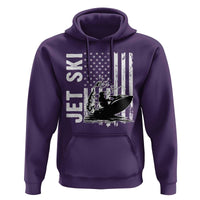 Jet Ski Lover Hoodie Vintage Ski Rider American Flag Water Sport - Wonder Print Shop