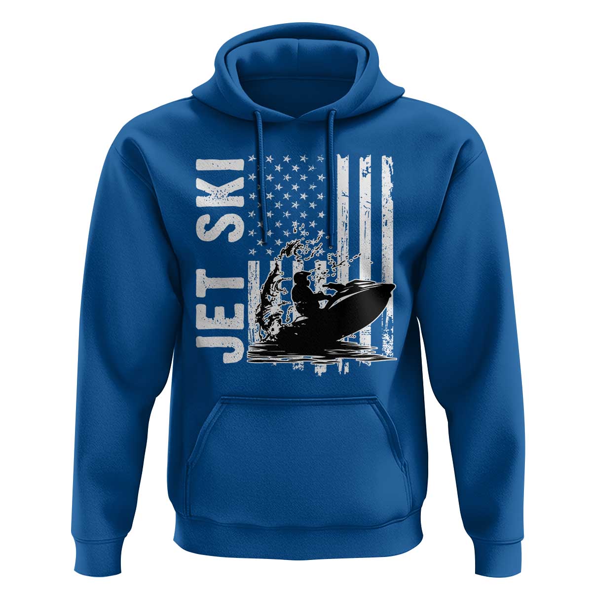 Jet Ski Lover Hoodie Vintage Ski Rider American Flag Water Sport - Wonder Print Shop
