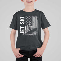 Jet Ski Lover T Shirt For Kid Vintage Ski Rider American Flag Water Sport - Wonder Print Shop