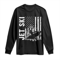 Jet Ski Lover Long Sleeve Shirt Vintage Ski Rider American Flag Water Sport - Wonder Print Shop