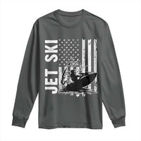 Jet Ski Lover Long Sleeve Shirt Vintage Ski Rider American Flag Water Sport - Wonder Print Shop