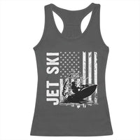 Jet Ski Lover Racerback Tank Top Vintage Ski Rider American Flag Water Sport - Wonder Print Shop