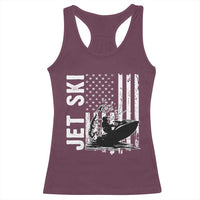 Jet Ski Lover Racerback Tank Top Vintage Ski Rider American Flag Water Sport - Wonder Print Shop