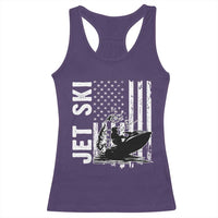 Jet Ski Lover Racerback Tank Top Vintage Ski Rider American Flag Water Sport - Wonder Print Shop