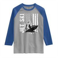 Jet Ski Lover Raglan Shirt Vintage Ski Rider American Flag Water Sport - Wonder Print Shop