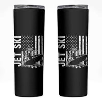 Jet Ski Lover Skinny Tumbler Vintage Ski Rider American Flag Water Sport - Wonder Print Shop