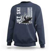Jet Ski Lover Sweatshirt Vintage Ski Rider American Flag Water Sport - Wonder Print Shop