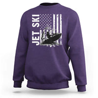 Jet Ski Lover Sweatshirt Vintage Ski Rider American Flag Water Sport - Wonder Print Shop