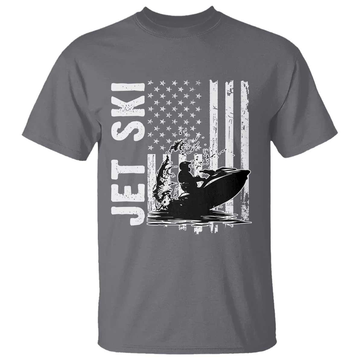 Jet Ski Lover T Shirt Vintage Ski Rider American Flag Water Sport - Wonder Print Shop