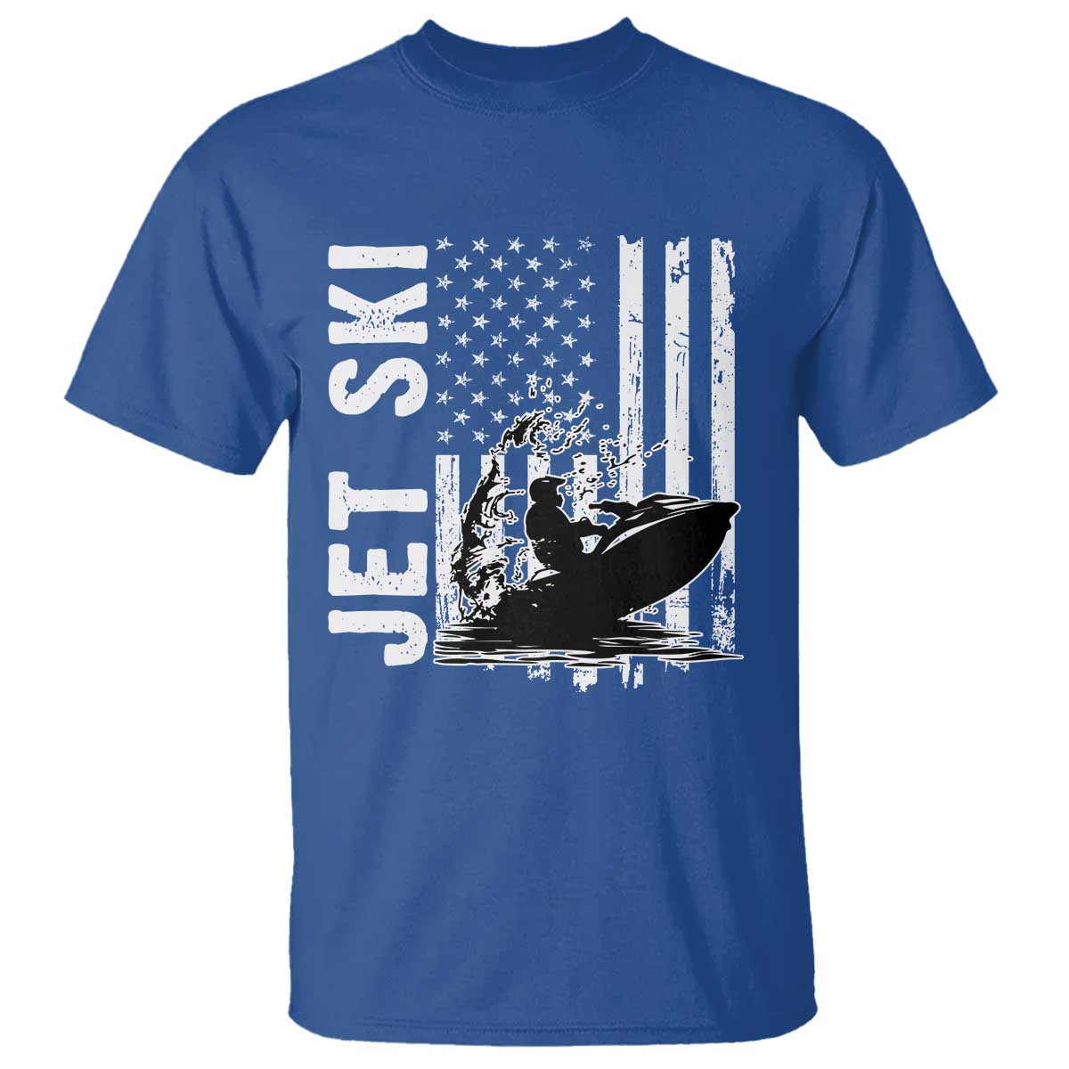 Jet Ski Lover T Shirt Vintage Ski Rider American Flag Water Sport - Wonder Print Shop