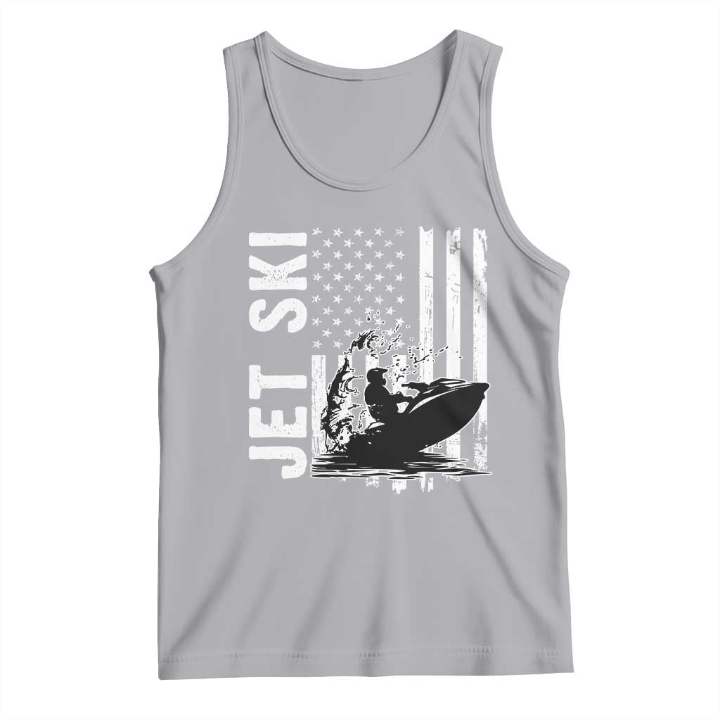 Jet Ski Lover Tank Top Vintage Ski Rider American Flag Water Sport - Wonder Print Shop