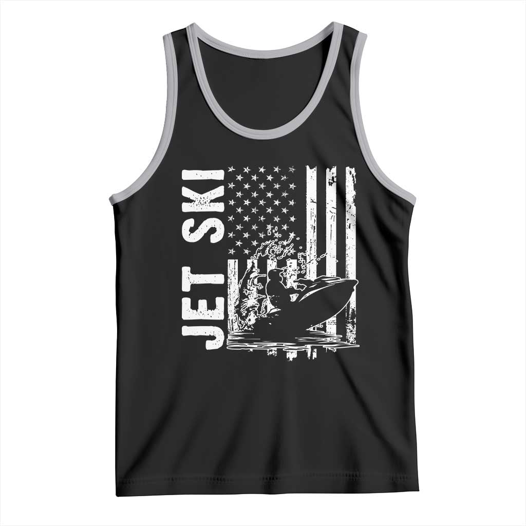 Jet Ski Lover Tank Top Vintage Ski Rider American Flag Water Sport - Wonder Print Shop