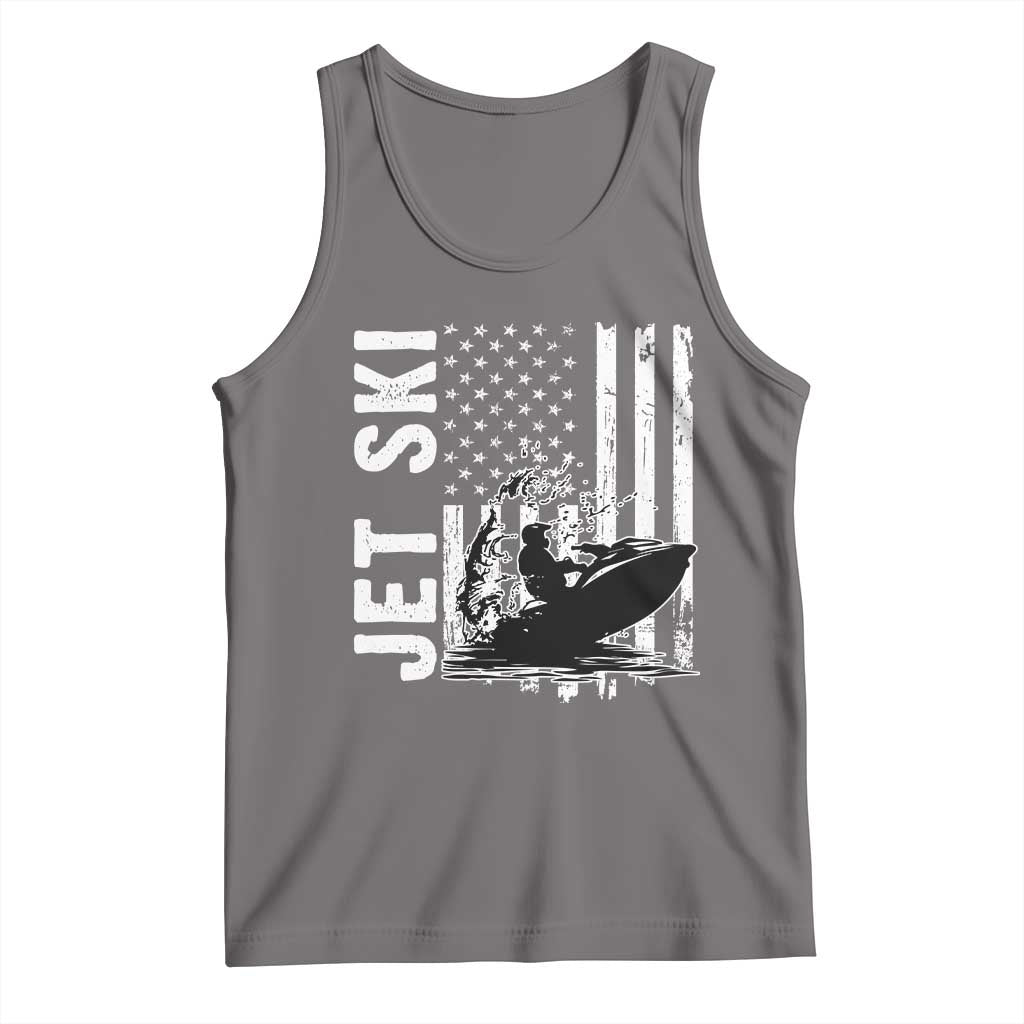Jet Ski Lover Tank Top Vintage Ski Rider American Flag Water Sport - Wonder Print Shop