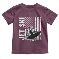 Jet Ski Lover Toddler T Shirt Vintage Ski Rider American Flag Water Sport - Wonder Print Shop