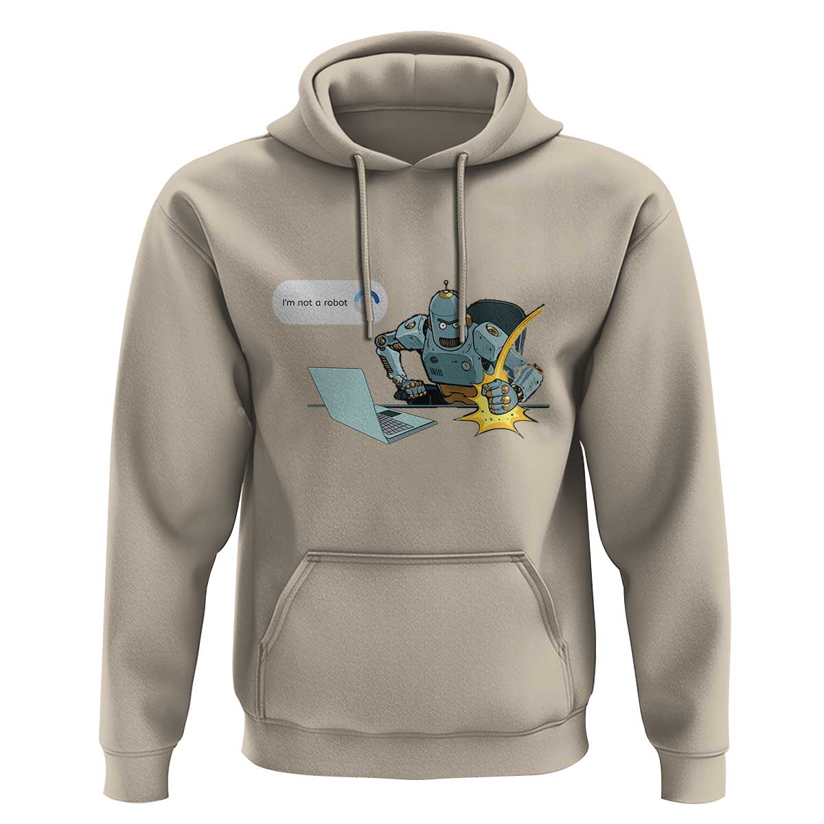 Funny I Am Not A Robot Hoodie Captcha Bot Login Programmer Computer - Wonder Print Shop