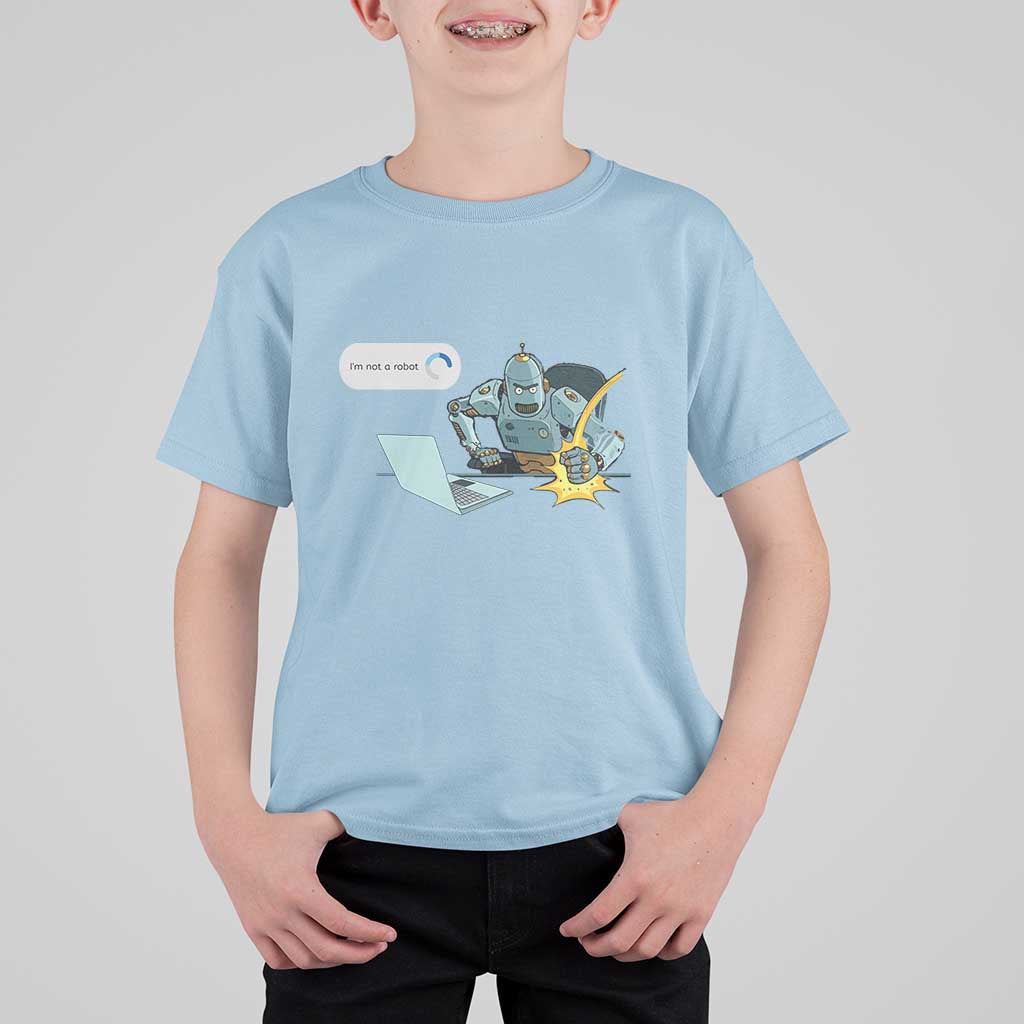 Funny I Am Not A Robot T Shirt For Kid Captcha Bot Login Programmer Computer - Wonder Print Shop