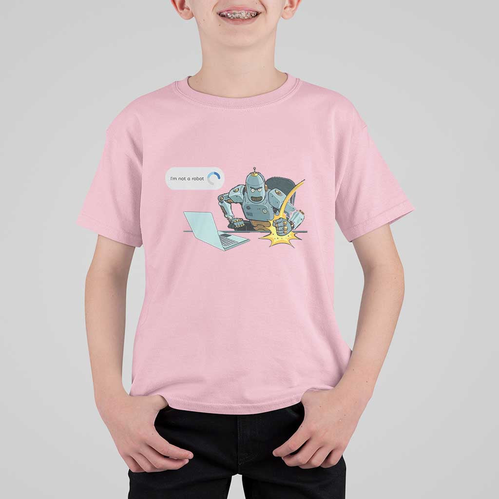 Funny I Am Not A Robot T Shirt For Kid Captcha Bot Login Programmer Computer - Wonder Print Shop