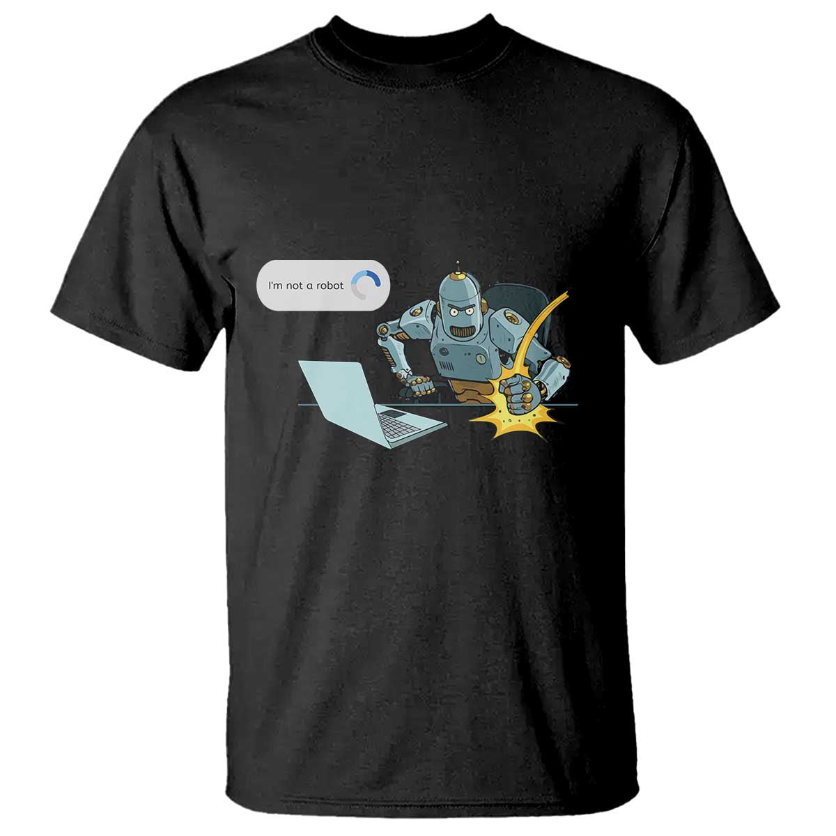Funny I Am Not A Robot T Shirt Captcha Bot Login Programmer Computer - Wonder Print Shop